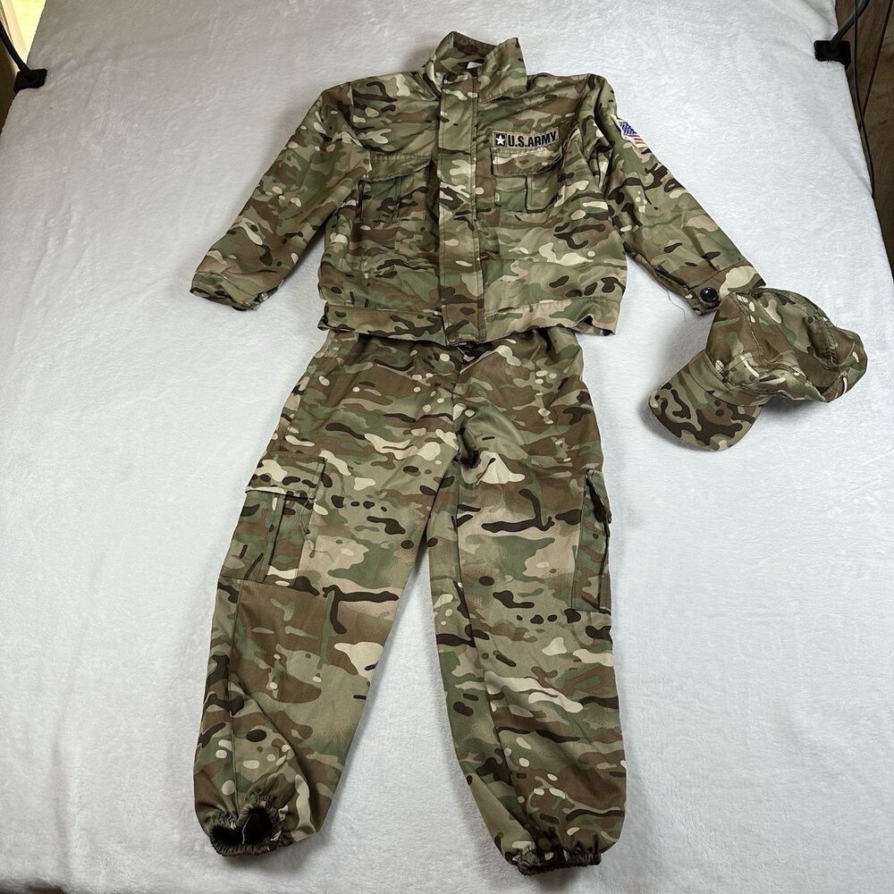Special Forces Army Costume Child Sz M Camo Military Tactical Uniform Halloween
